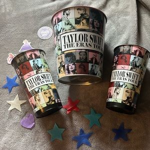 AMC Bundle Taylor Swift The Eras Tour Popcorn Tin Bucket Large Cup Cups Swiftie